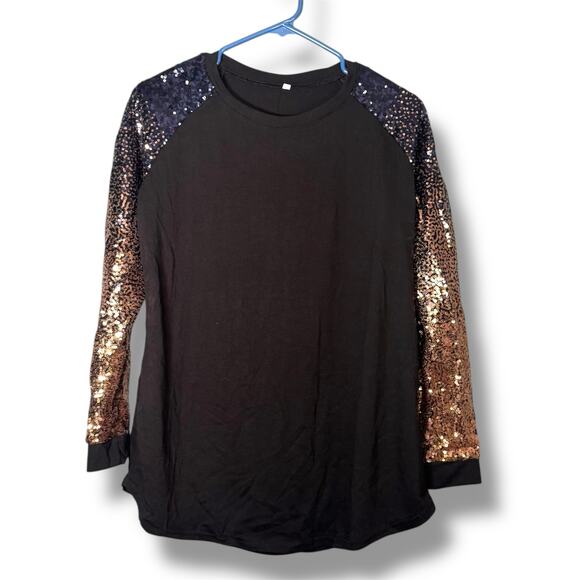 Boutique Size Medium Black With Rose gold and Blue Sequins [92] - Picture 1 of 3